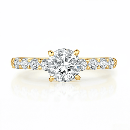 The Classic Round Pave Engagement Ring - SparkLab Gems