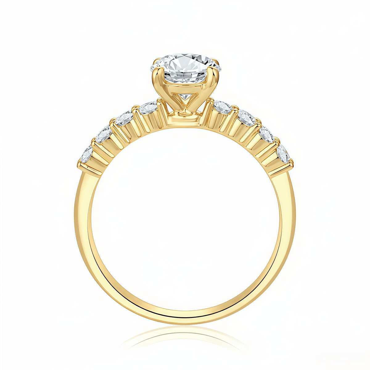 The Classic Round Pave Engagement Ring - SparkLab Gems