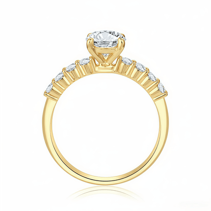 The Classic Round Pave Engagement Ring - SparkLab Gems