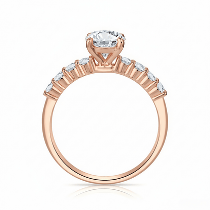 The Classic Round Pave Engagement Ring - SparkLab Gems