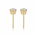The Classic Six - Prong Diamond Studs - SparkLab Gems