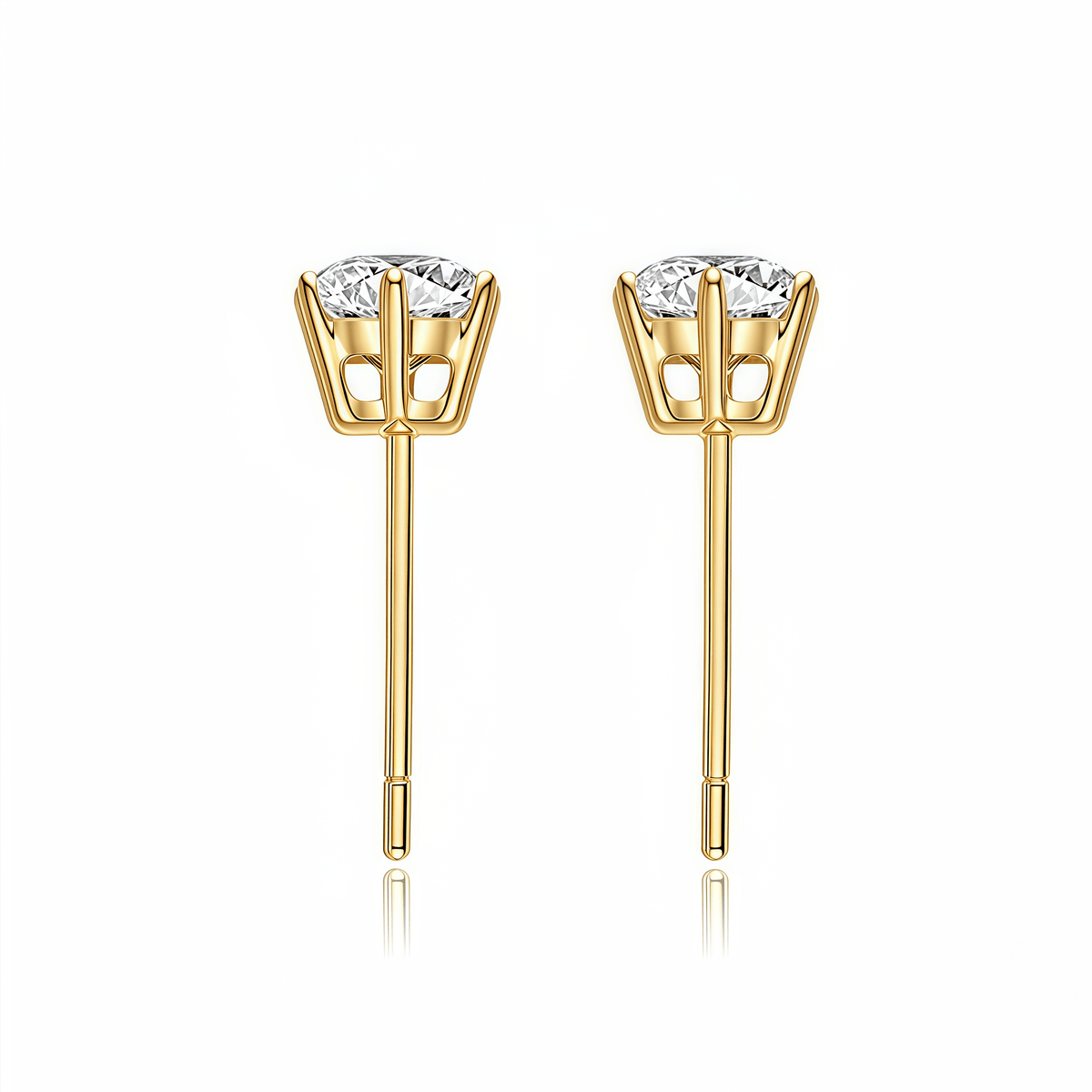 The Classic Six - Prong Diamond Studs - SparkLab Gems