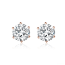 The Classic Six - Prong Diamond Studs - SparkLab Gems