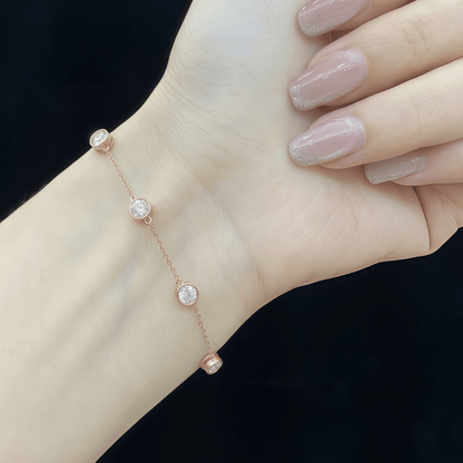 The Dainty Bezel Station Bracelet - SparkLab Gems