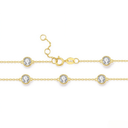 The Dainty Bezel Station Bracelet - SparkLab Gems