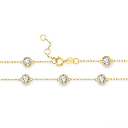 The Dainty Bezel Station Bracelet - SparkLab Gems