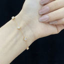 The Dainty Bezel Station Bracelet - SparkLab Gems