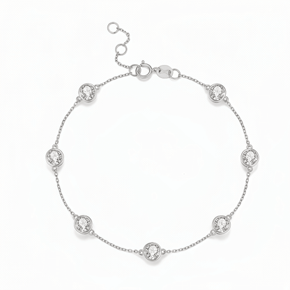 The Dainty Bezel Station Bracelet - SparkLab Gems