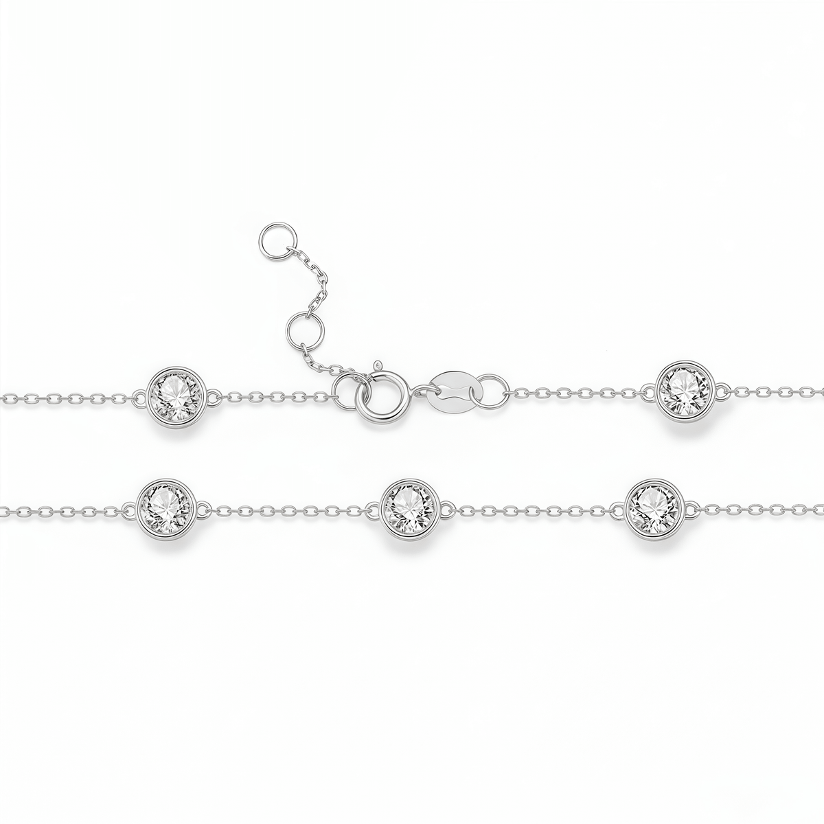 The Dainty Bezel Station Bracelet - SparkLab Gems