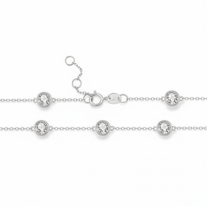 The Dainty Bezel Station Bracelet - SparkLab Gems