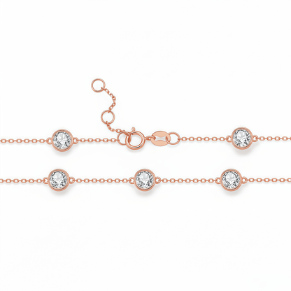 The Dainty Bezel Station Bracelet - SparkLab Gems