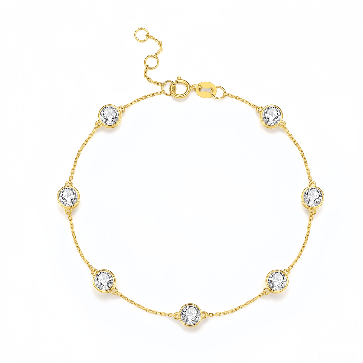 The Dainty Bezel Station Bracelet - SparkLab Gems