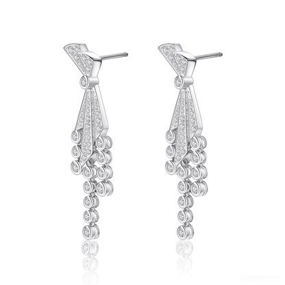 The Diamond Bow Dangle Earrings - SparkLab Gems