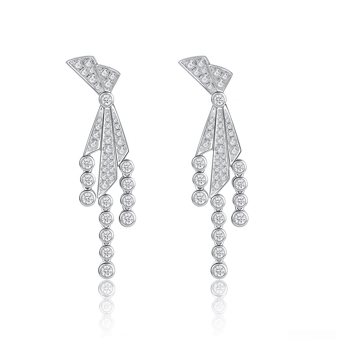The Diamond Bow Dangle Earrings - SparkLab Gems