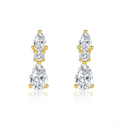 The Diamond Cascade Drop Earrings - SparkLab Gems