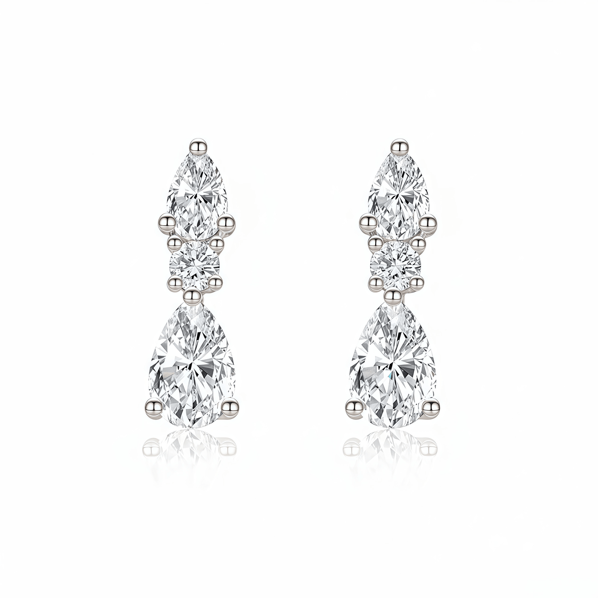 The Diamond Cascade Drop Earrings - SparkLab Gems
