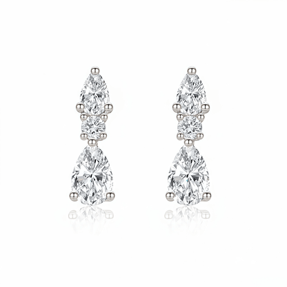 The Diamond Cascade Drop Earrings - SparkLab Gems