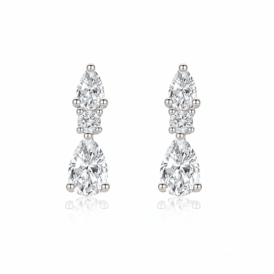 The Diamond Cascade Drop Earrings - SparkLab Gems