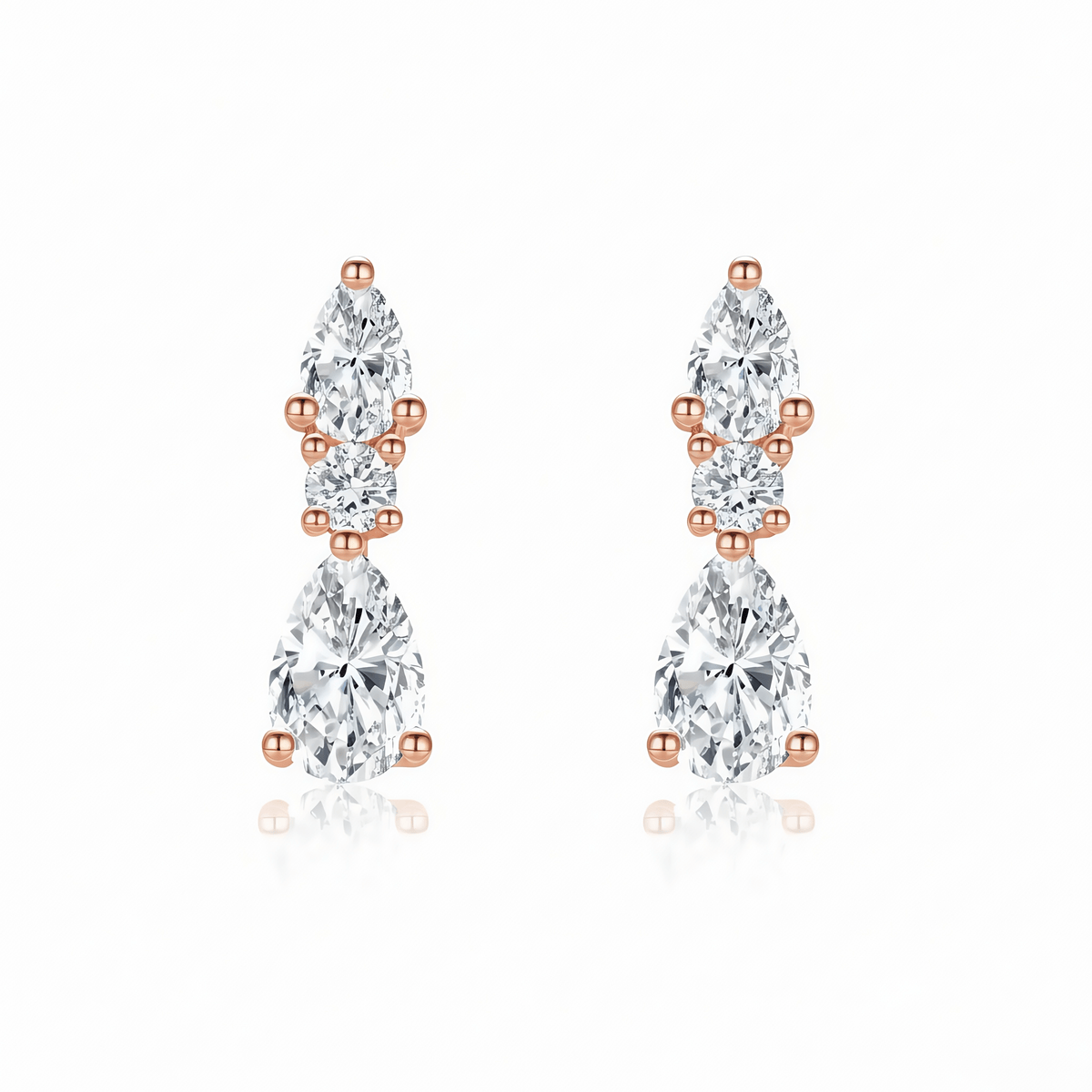 The Diamond Cascade Drop Earrings - SparkLab Gems