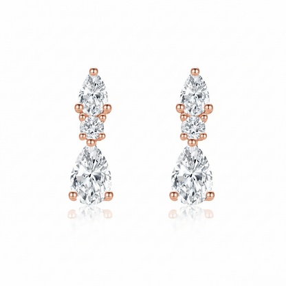 The Diamond Cascade Drop Earrings - SparkLab Gems