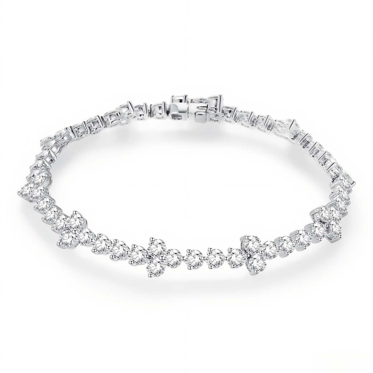 The Diamond Floral Station Bracelet - SparkLab Gems