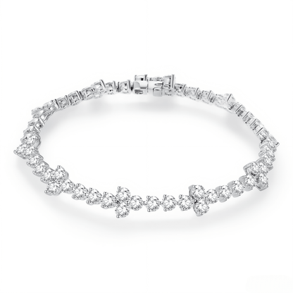 The Diamond Floral Station Bracelet - SparkLab Gems
