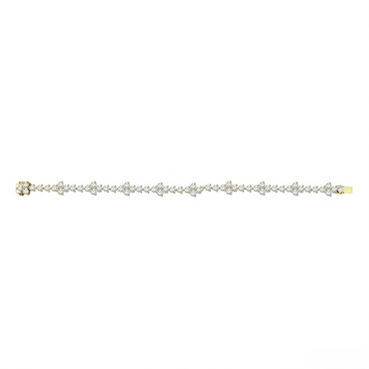 The Diamond Floral Station Bracelet - SparkLab Gems