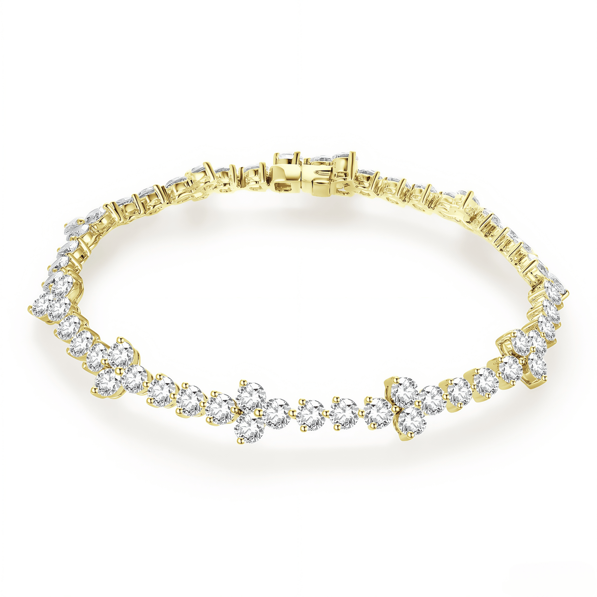 The Diamond Floral Station Bracelet - SparkLab Gems