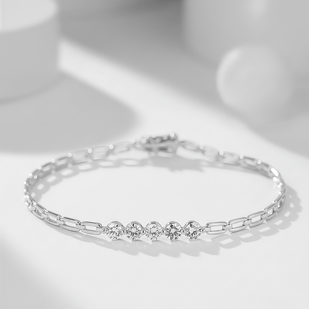 The Diamond Paperclip Bracelet - SparkLab Gems