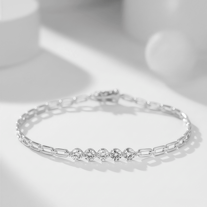 The Diamond Paperclip Bracelet - SparkLab Gems