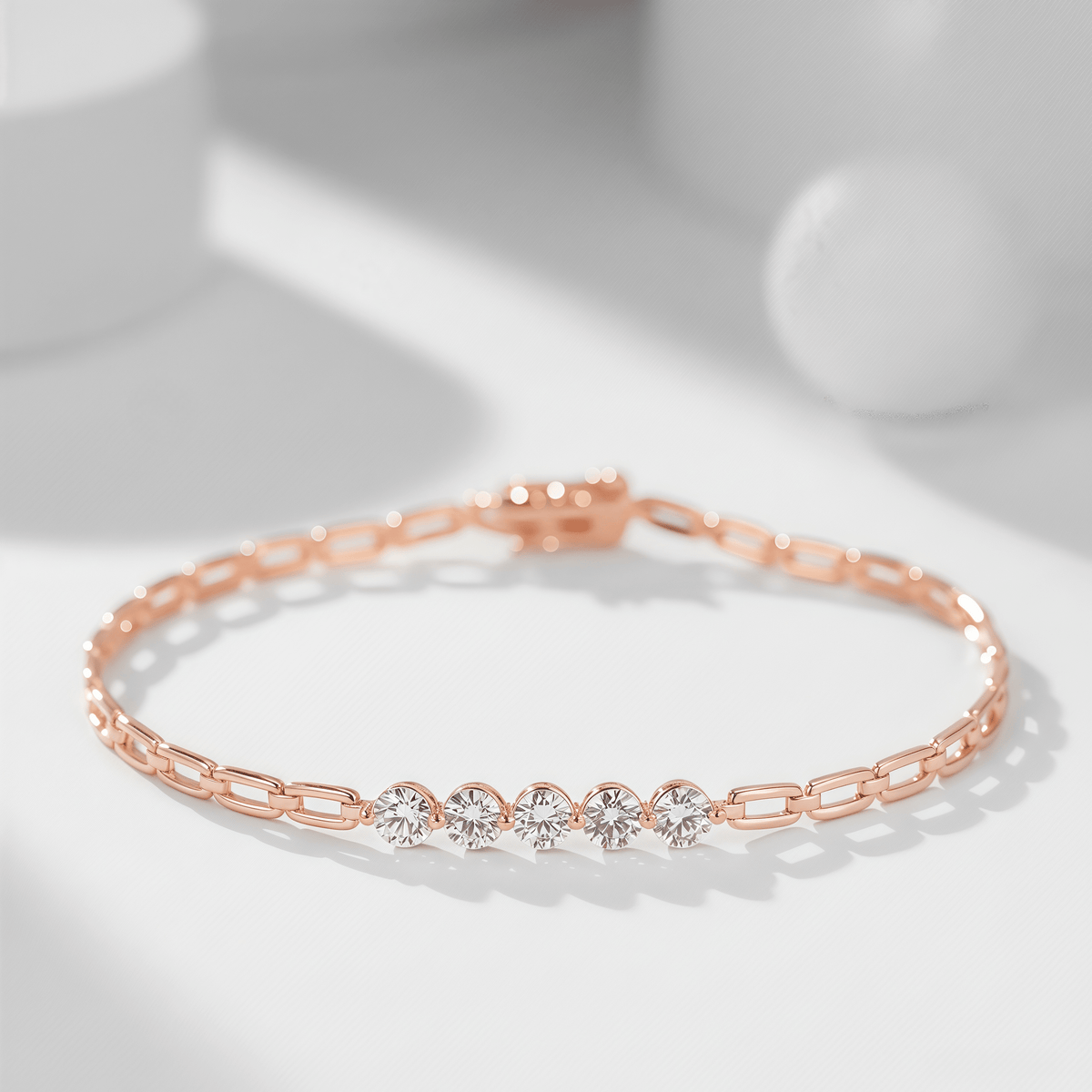 The Diamond Paperclip Bracelet - SparkLab Gems