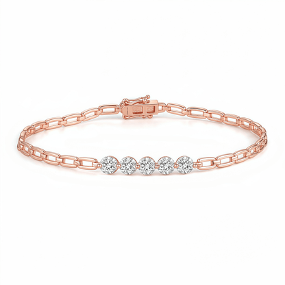 The Diamond Paperclip Bracelet - SparkLab Gems