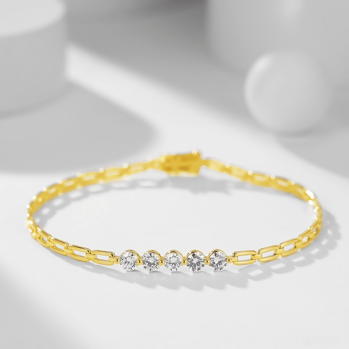 The Diamond Paperclip Bracelet - SparkLab Gems