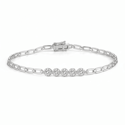 The Diamond Paperclip Bracelet - SparkLab Gems