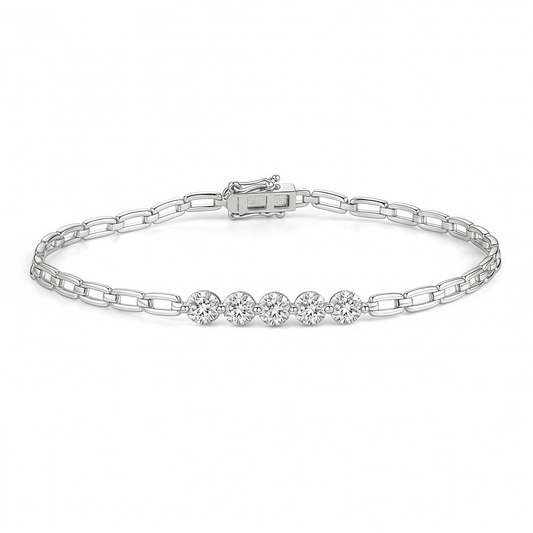The Diamond Paperclip Bracelet - SparkLab Gems