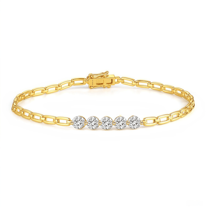 The Diamond Paperclip Bracelet - SparkLab Gems