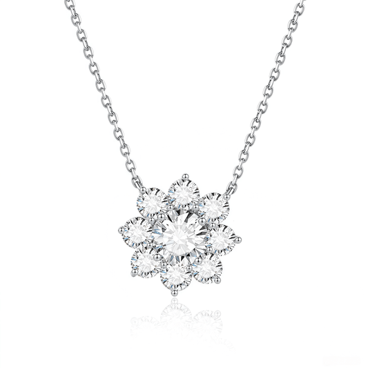 The Diamond Sunflower Necklace - SparkLab Gems