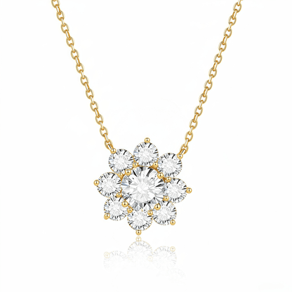 The Diamond Sunflower Necklace - SparkLab Gems