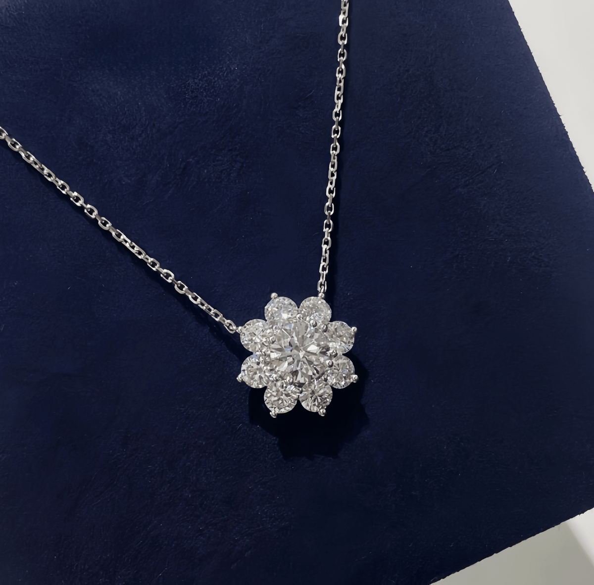 The Diamond Sunflower Necklace - SparkLab Gems