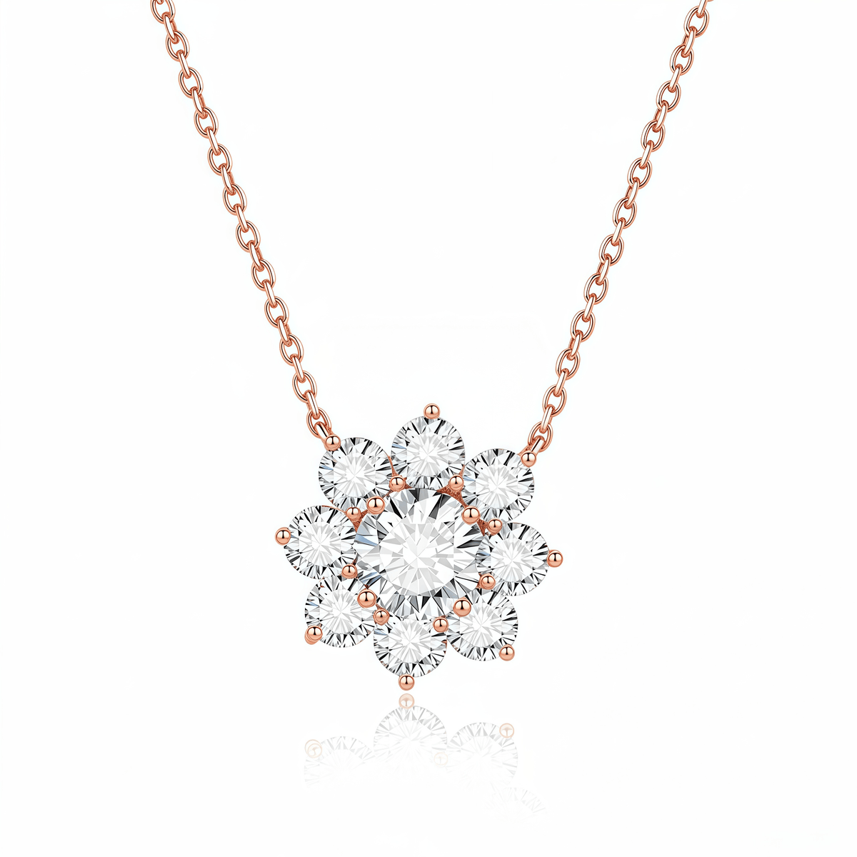 The Diamond Sunflower Necklace - SparkLab Gems