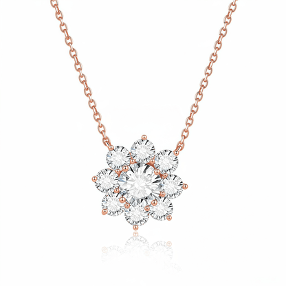 The Diamond Sunflower Necklace - SparkLab Gems