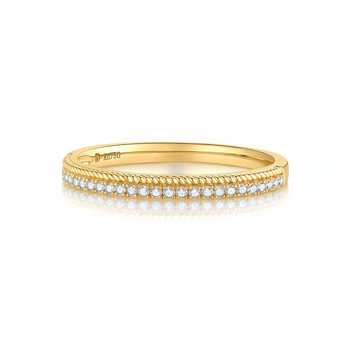 The Double - Row Texture Ring - SparkLab Gems