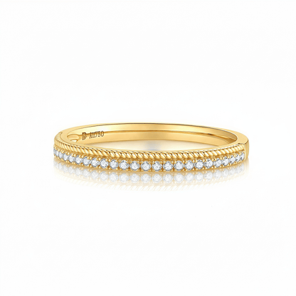 The Double - Row Texture Ring - SparkLab Gems