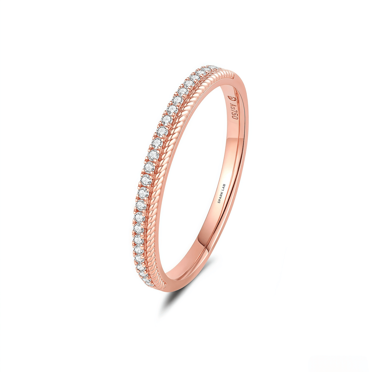 The Double - Row Texture Ring - SparkLab Gems