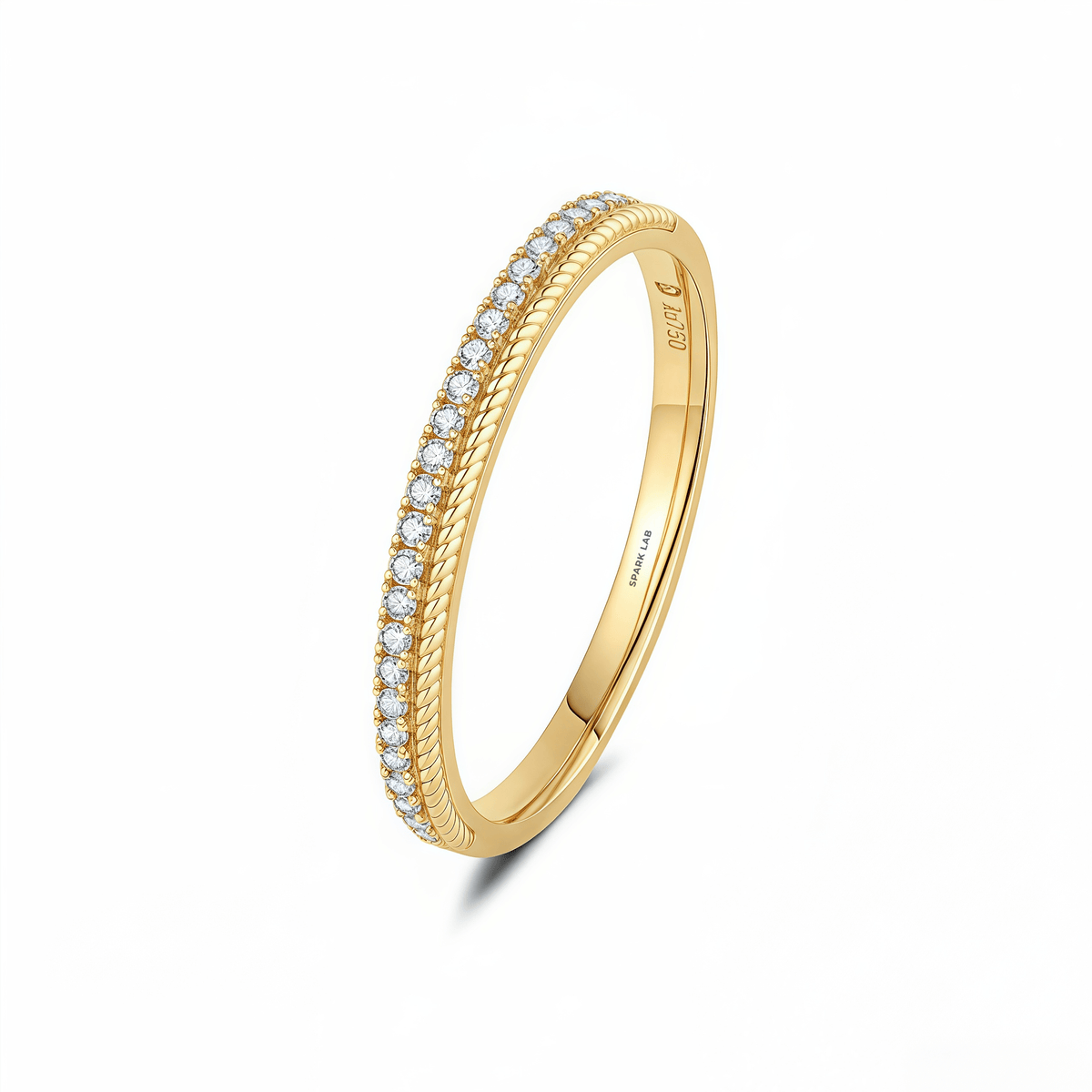 The Double - Row Texture Ring - SparkLab Gems