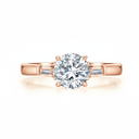 The Eleanor - Round Brilliant & Baguette Three - Stone Ring - SparkLab Gems