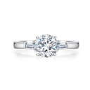 The Eleanor - Round Brilliant & Baguette Three - Stone Ring - SparkLab Gems