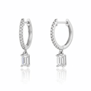 The Emerald Cut Drop Hoops - SparkLab Gems