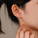 The Emerald Cut Drop Hoops - SparkLab Gems