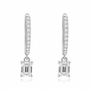 The Emerald Cut Drop Hoops - SparkLab Gems
